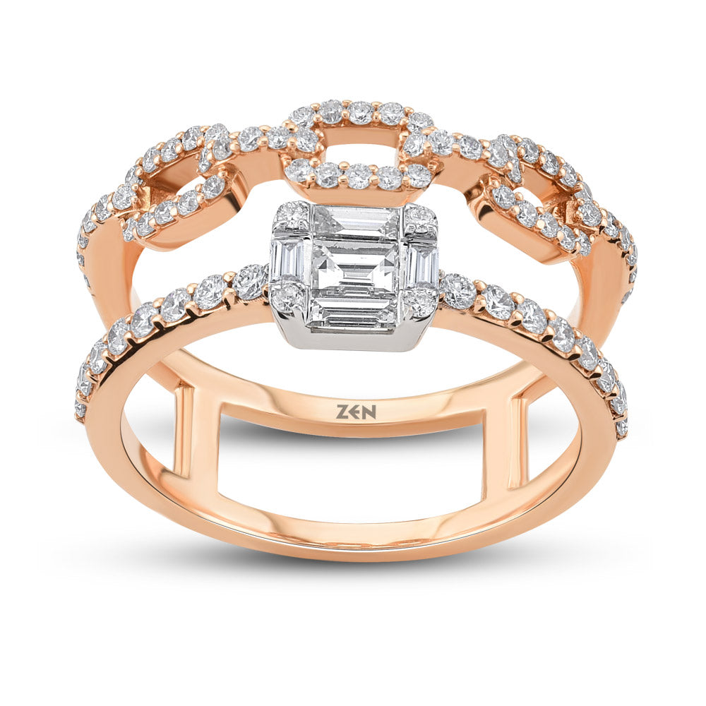 Duet Baguette Ring