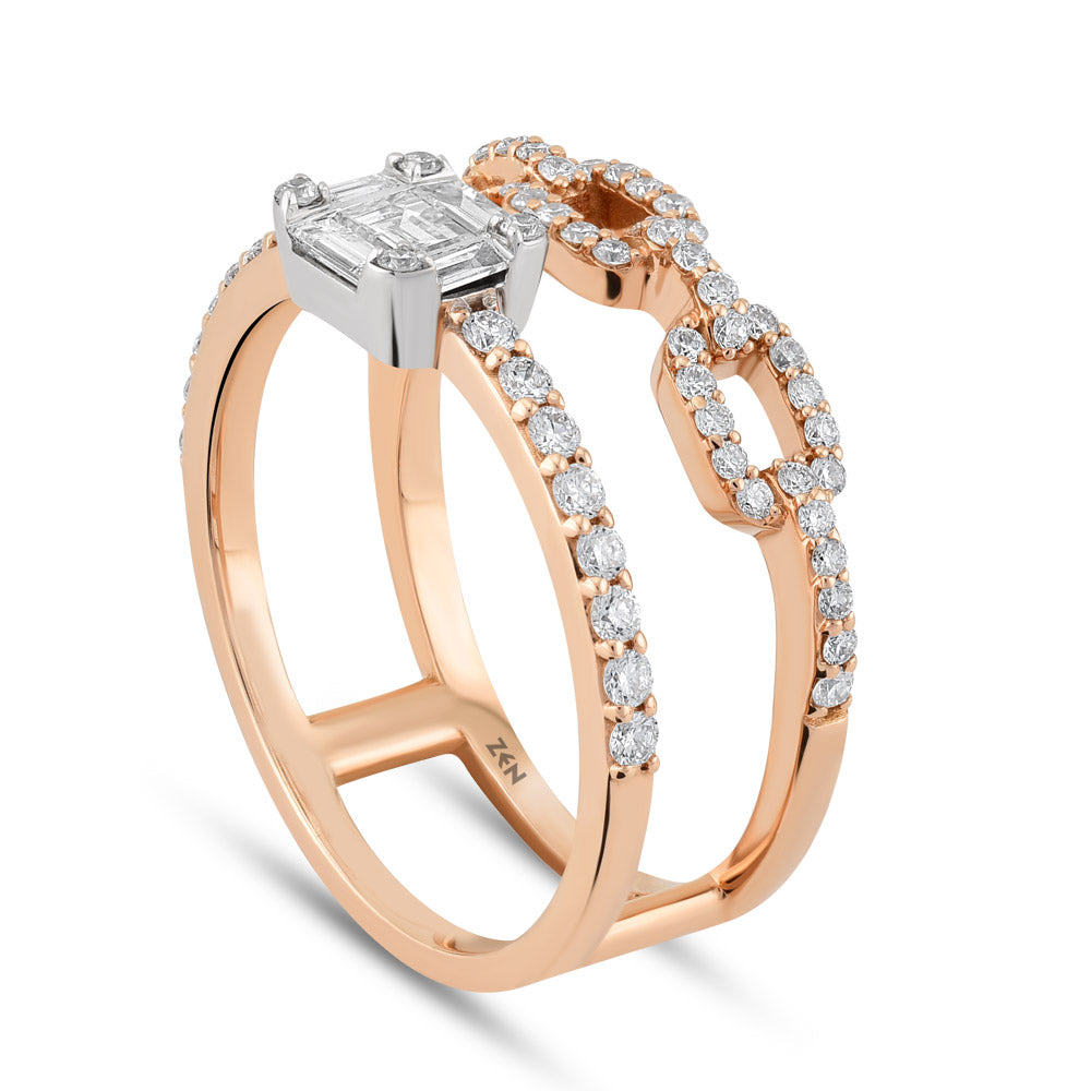 Duet Baguette Ring
