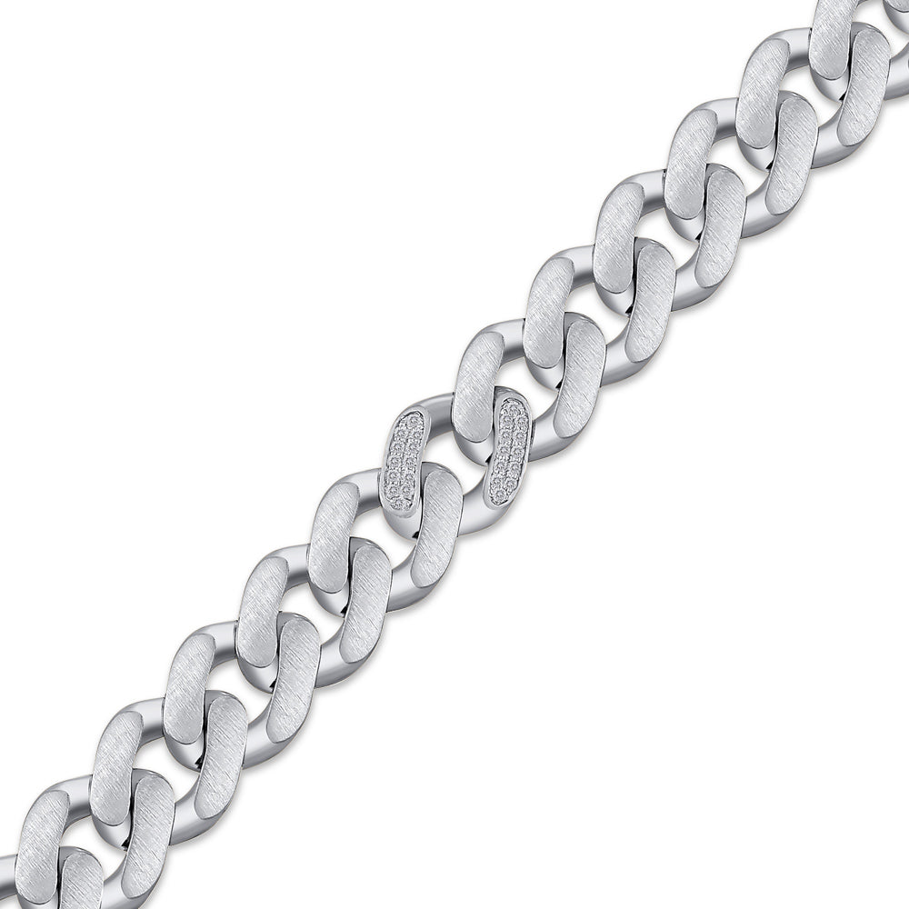 Men Silver Diamond Bracelet