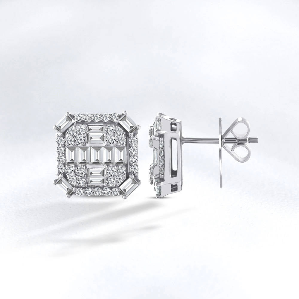 Design Diamond Stud Earrings