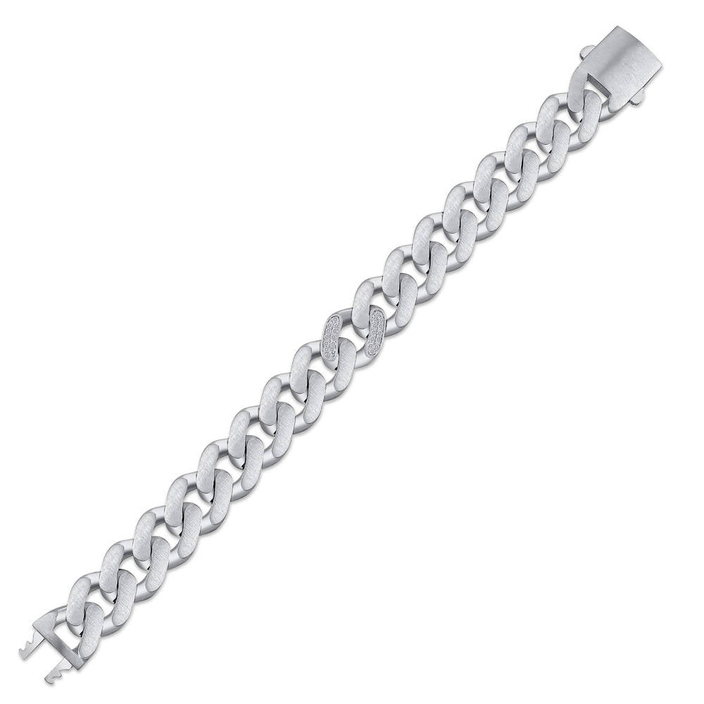 Men Silver Diamond Bracelet