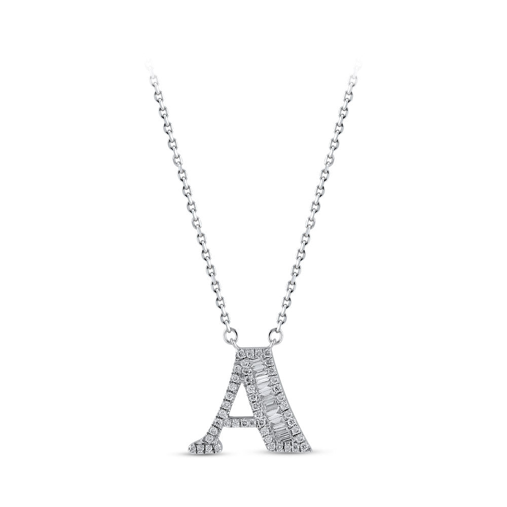 Diamond Initial Necklace A