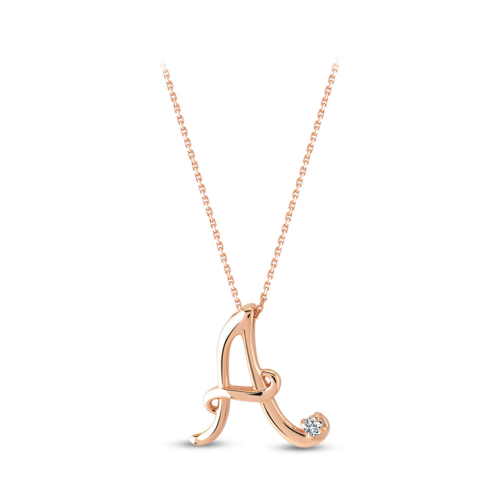 Diamond Initial Necklace A
