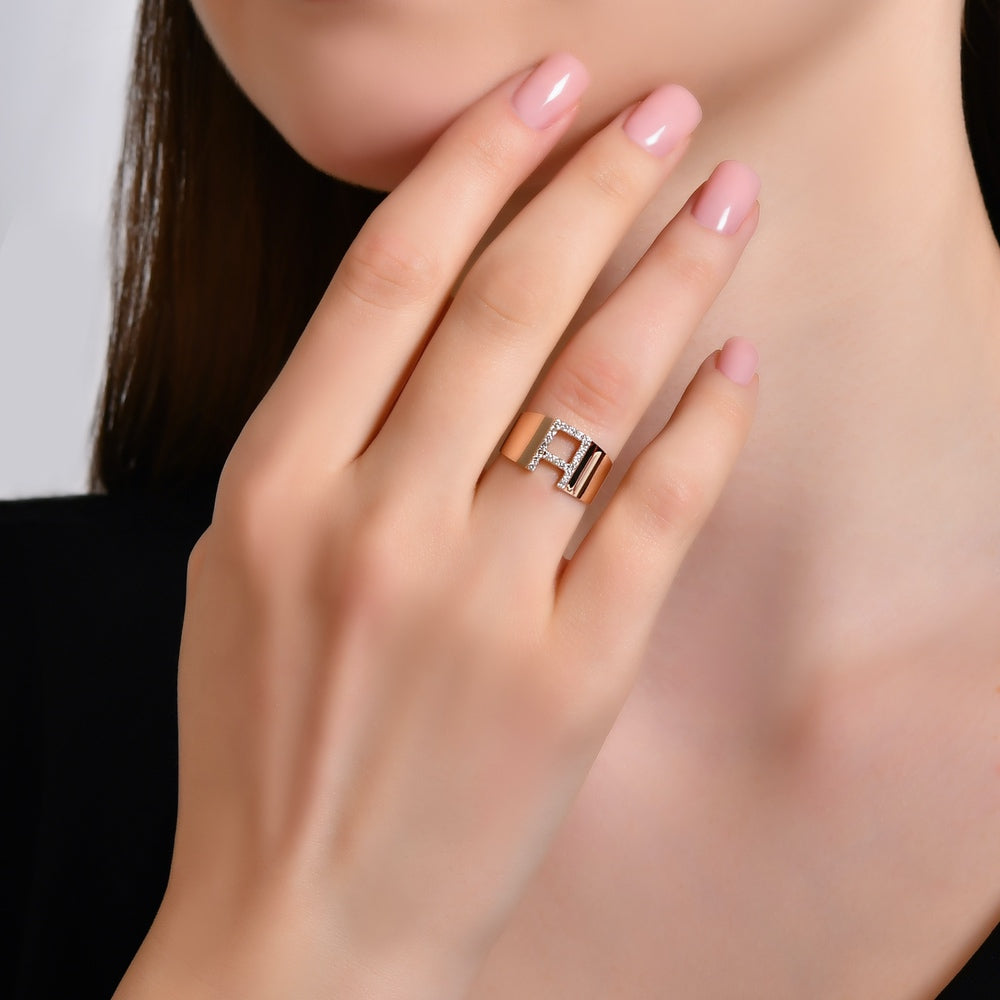 Diamond Initial Ring A
