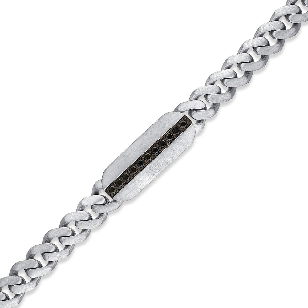 Men Silver Diamond Bracelet