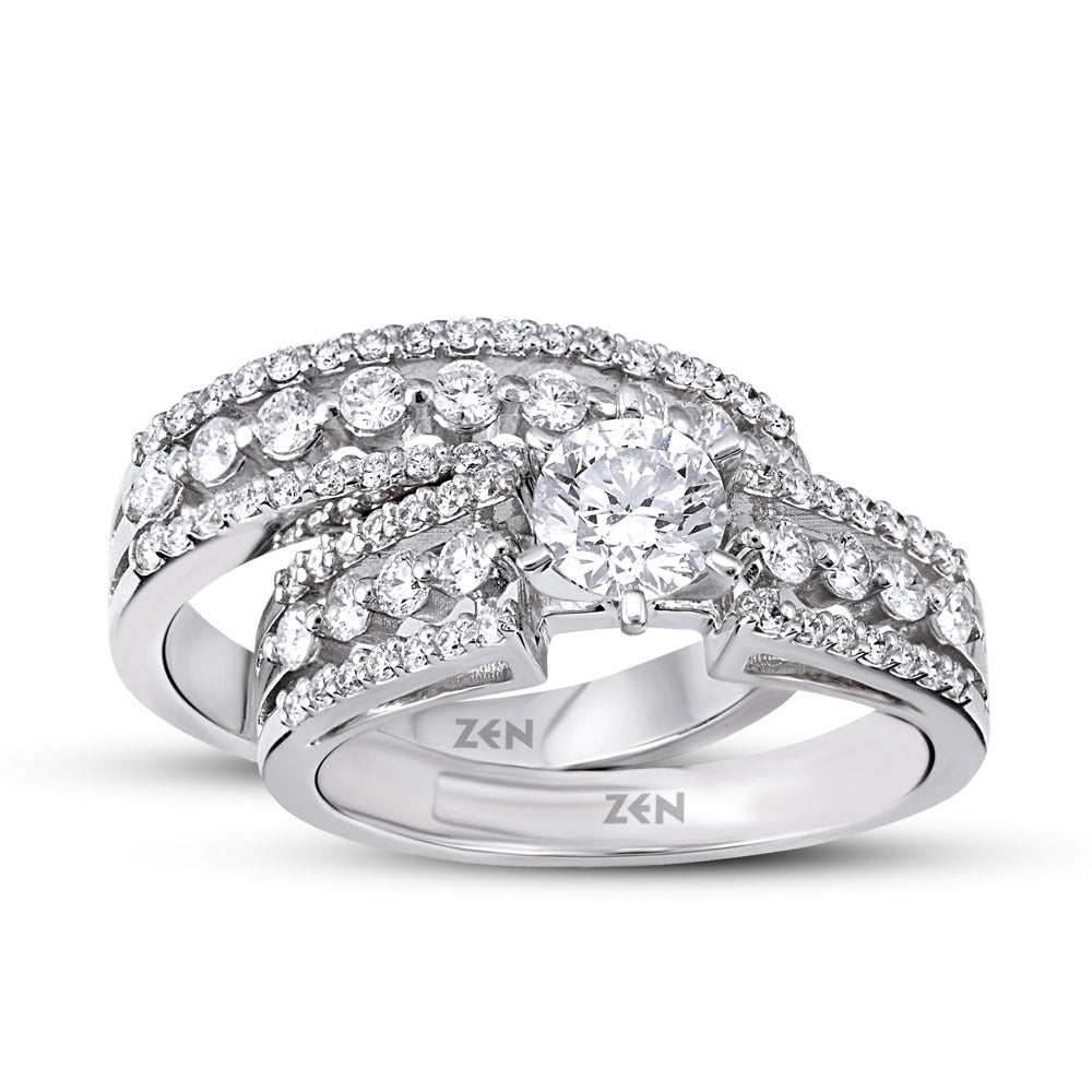 Twins Diamond Engagement Ring
