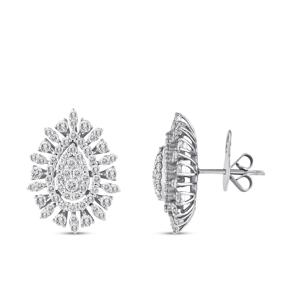 Diamond Design Stud Earrings