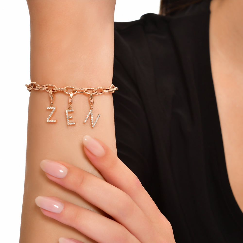 Diamond Initial Charm Ü