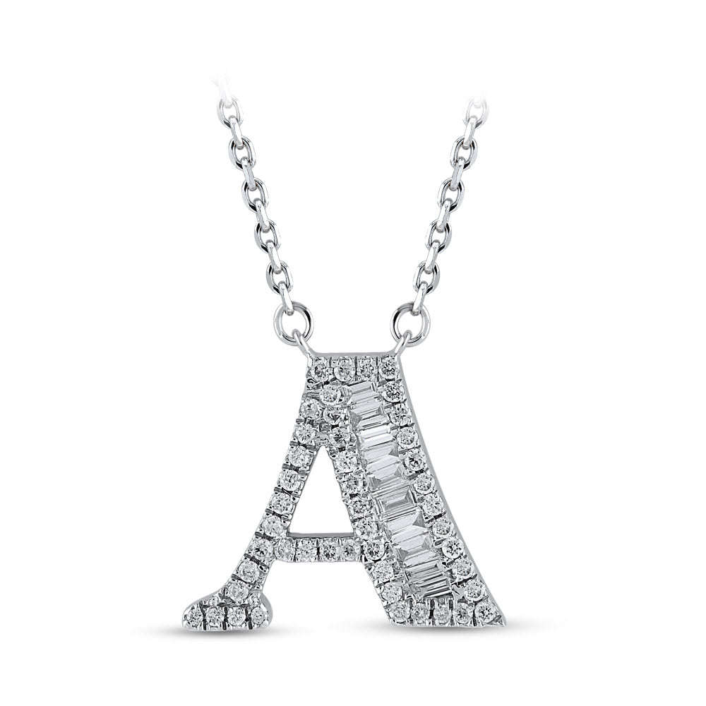 Diamond Initial Necklace A