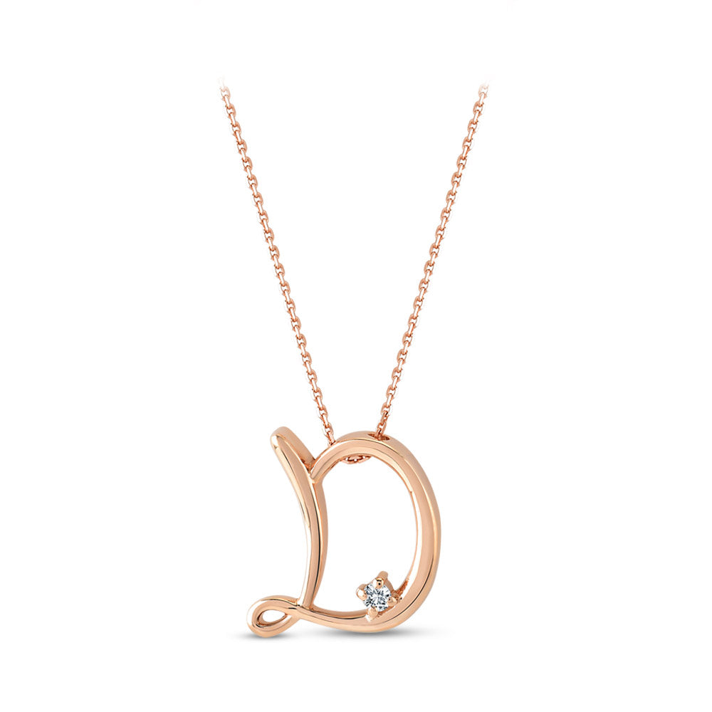 Diamond Initial Necklace D