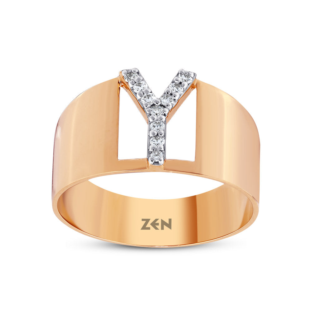 Diamond Initial Ring Y
