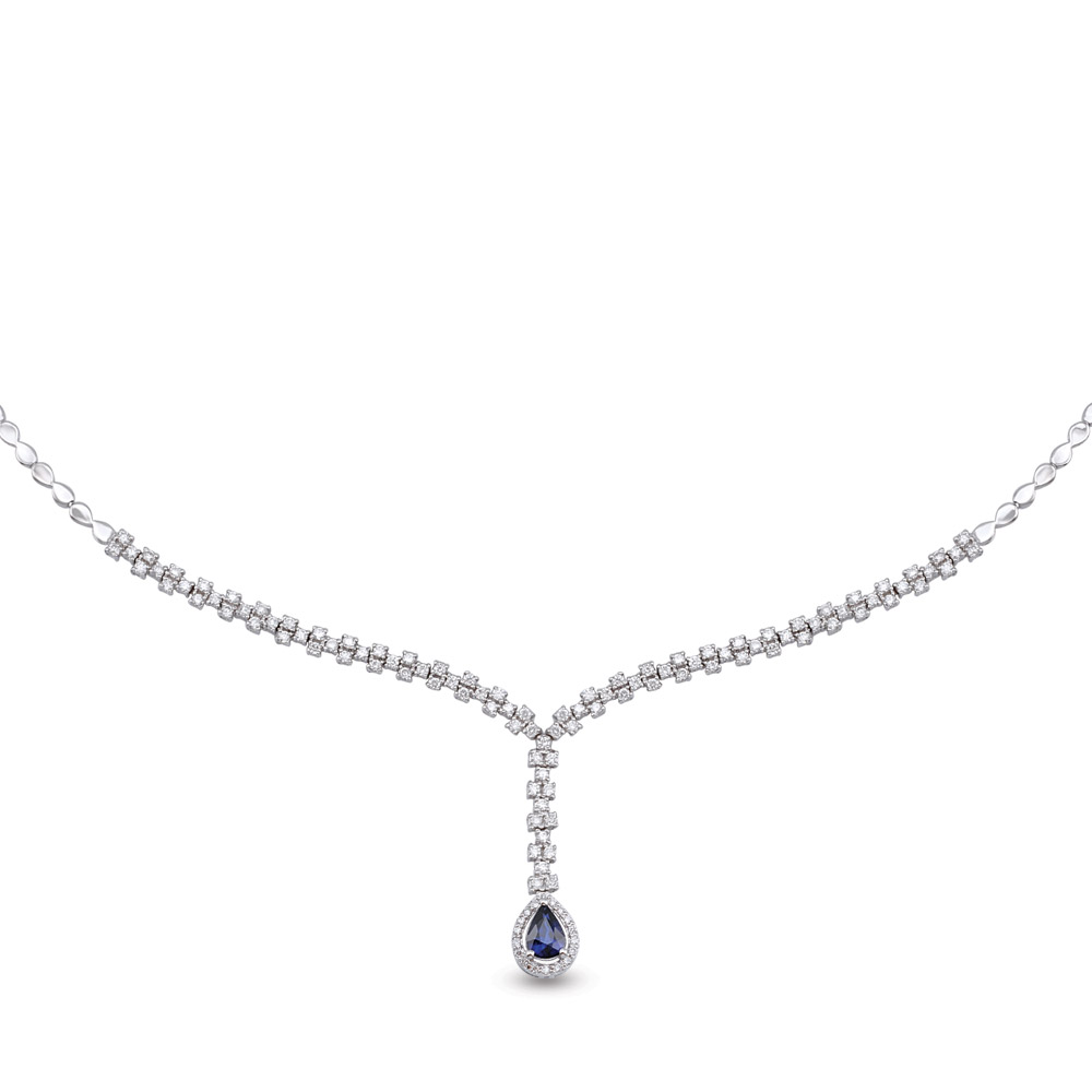 1.85 ct Diamond Sapphire Collier