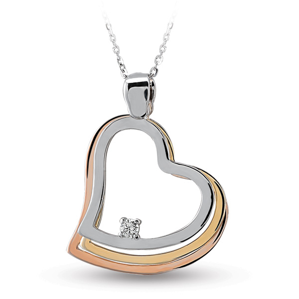 Tria Heart Diamond Necklace