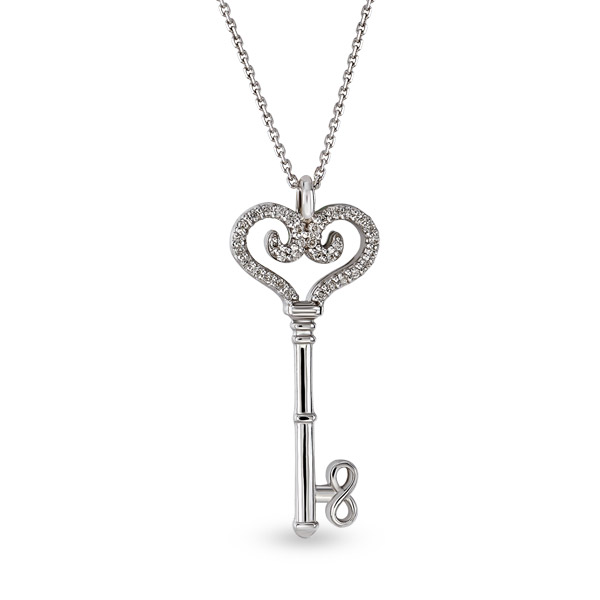 Lucky Charm Key Diamond Necklace