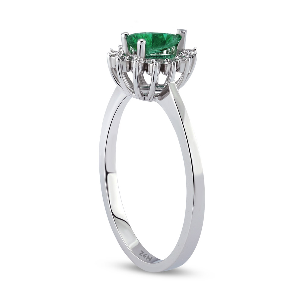 0.27 ct Diamond Emerald Ring