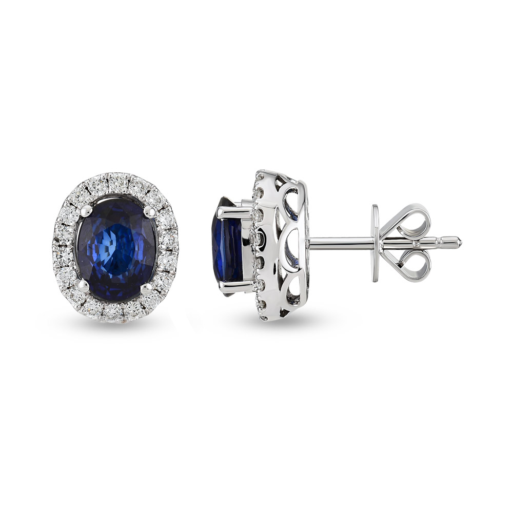 3.18 ct Diamond Sapphire Earring
